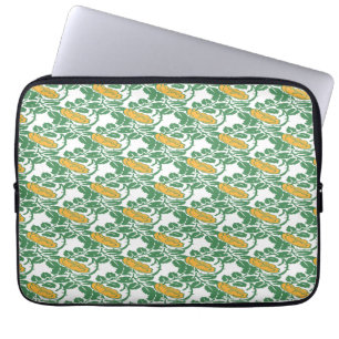 Art Nouveau Green Buttercup floral wallpaper Laptop Sleeve