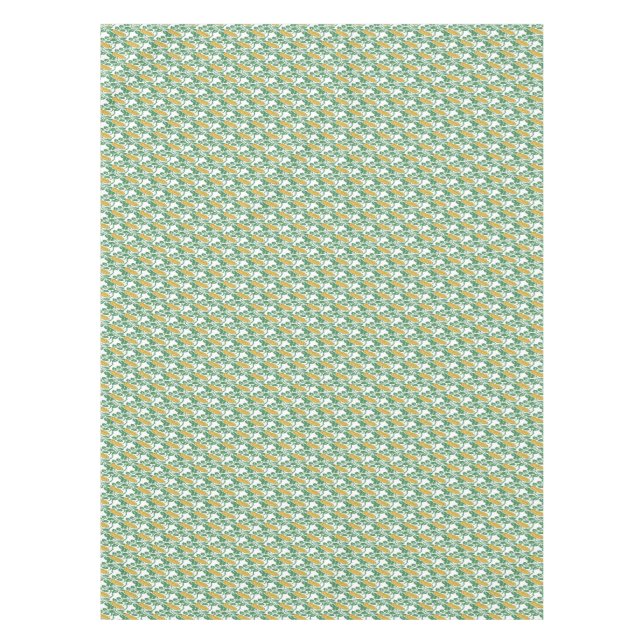 Art Nouveau Green Buttercup floral wallpaper Tablecloth (Front)