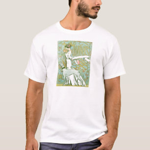 Art Nouveau Greyhound and Lady with Flower T-Shirt