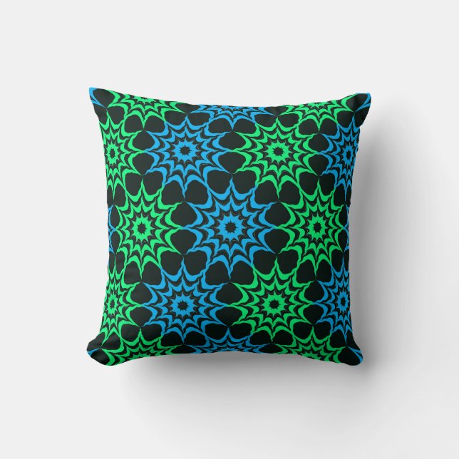 Art Nouveau Hex Star Pattern  Cushion (Front)