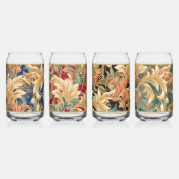 Art Nouveau Holiday Can Glass Set