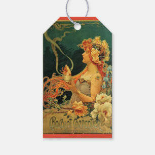 Art nouveau hot chocolate floral advertisement gift tags