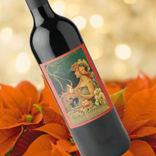 Art nouveau hot chocolate floral advertisement  wine label (Creator Uploaded)