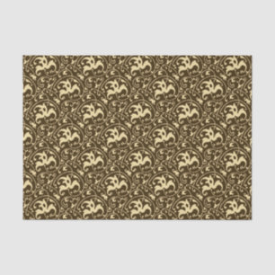 Art Nouveau Ikat - Chocolate Brown and Tan Tissue Paper