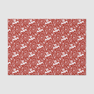 Art Nouveau Ikat - Dark Red and White Tissue Paper