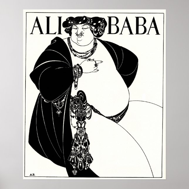 Art Nouveau illustration: Beardsley - Ali Baba Poster (Front)