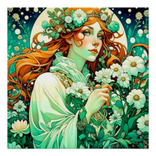 Art Nouveau Imbolc Celtic Spring Poster