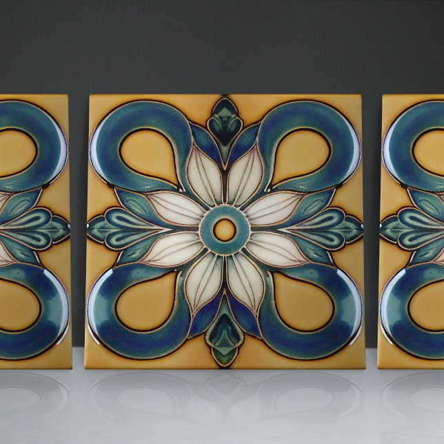 Art Nouveau Inspired Classic Floral Geometric Tile (Creator Uploaded)