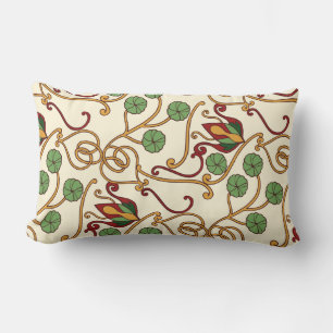 Art Nouveau-inspired floral design Lumbar Cushion