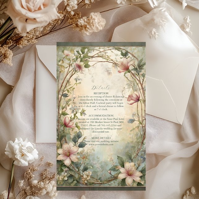 Art Nouveau Inspired Floral Symphony Wedding Enclosure Card (Creator Uploaded)