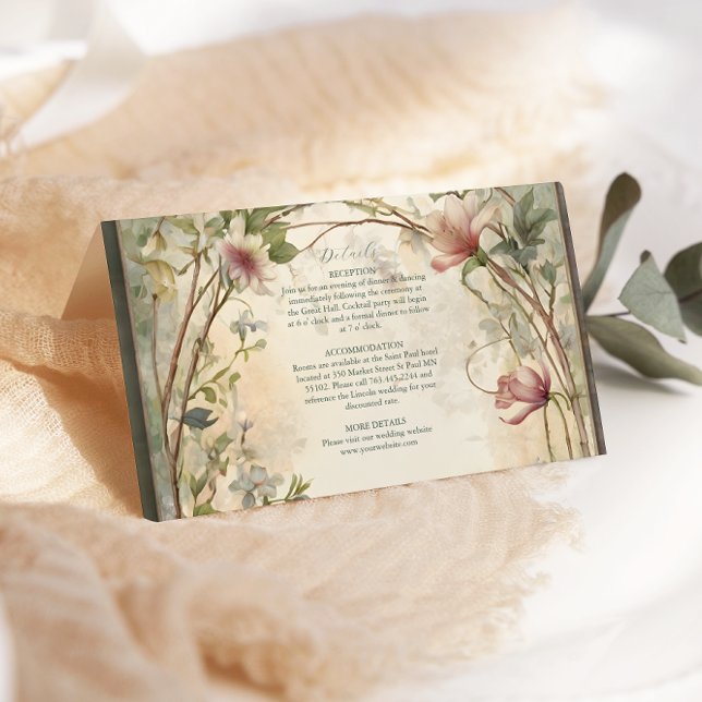 Art Nouveau Inspired Floral Symphony Wedding Enclosure Card (Creator Uploaded)