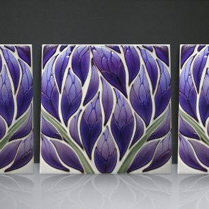 Art Nouveau-Inspired Lisbon Jacaranda Blossom Tile