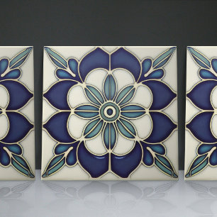 Art Nouveau-Inspired Lisbon Jacaranda Blossom Tile