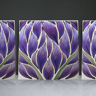 Art Nouveau-Inspired Lisbon Jacaranda Blossom Tile