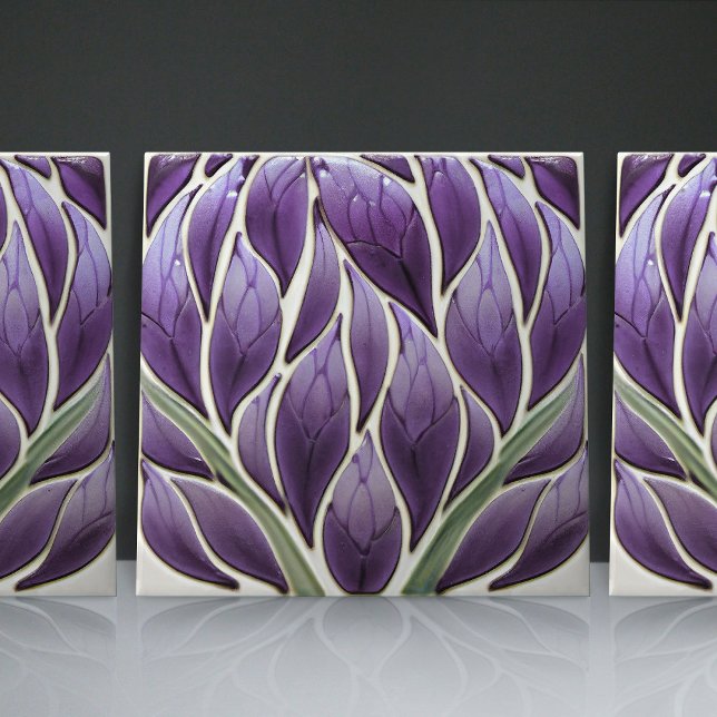 Art Nouveau-Inspired Lisbon Jacaranda Blossom Tile (Creator Uploaded)