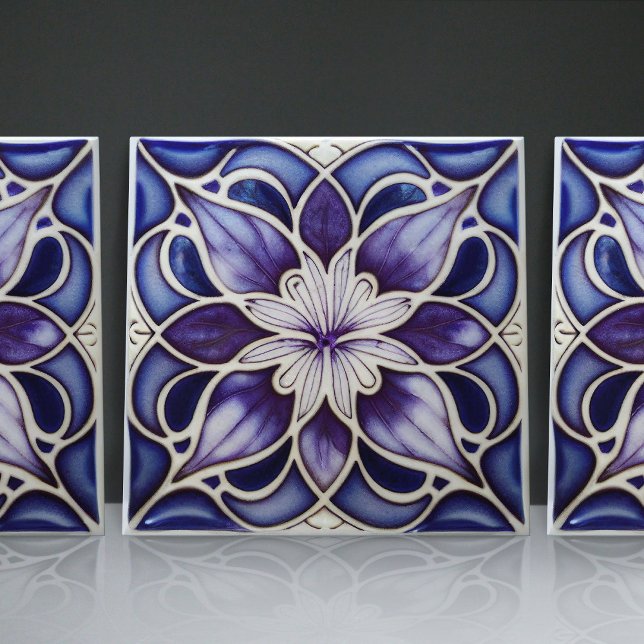 Art Nouveau-Inspired Lisbon Jacaranda Blossom Tile (Creator Uploaded)