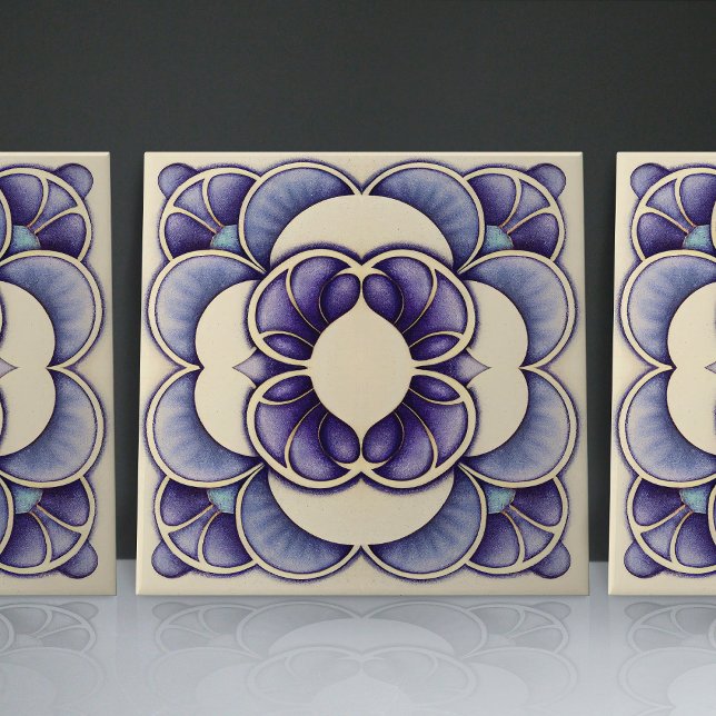 Art Nouveau-Inspired Lisbon Jacaranda Blossom Tile (Creator Uploaded)
