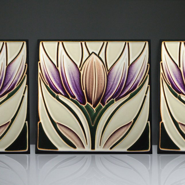 Art Nouveau-Inspired Lisbon Jacaranda Blossom Tile (Creator Uploaded)