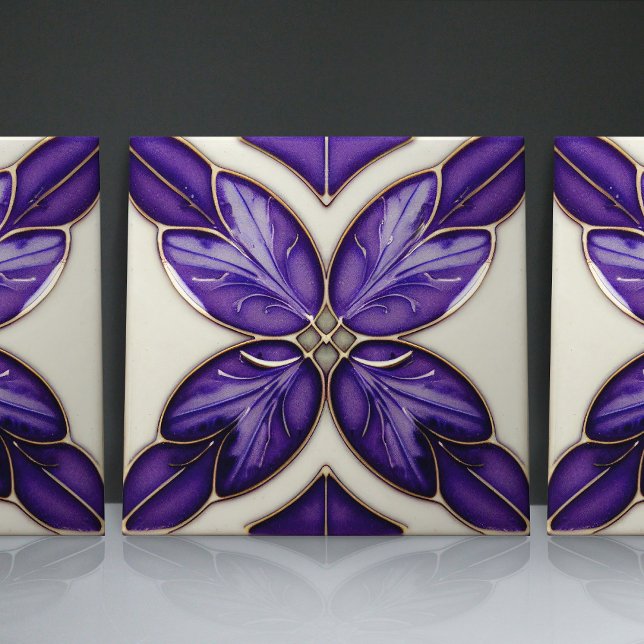 Art Nouveau-Inspired Lisbon Jacaranda Blossom Tile (Creator Uploaded)