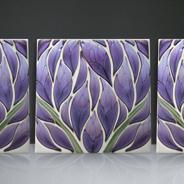 Art Nouveau-Inspired Lisbon Jacaranda Blossom Tile (Creator Uploaded)