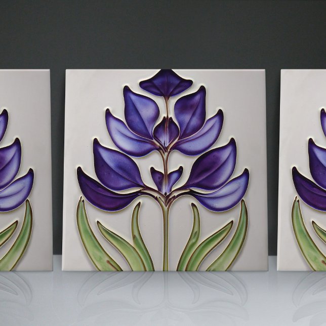Art Nouveau-Inspired Lisbon Jacaranda Blossom Tile (Creator Uploaded)