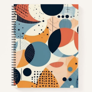 Art Nouveau Inspired Teal Coral Curved Abstract Notebook