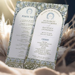 Art Nouveau Inspired Vintage Wedding Program Programme<br><div class="desc">This elegantly designed wedding program is a tribute to the Art Nouveau movement, inspired by the distinct style of Alphonse Mucha. The program features a subtle colour palette of ivory, cornflower blue, and gold, which gracefully adorns the borders with Mucha's signature floral and botanical patterns. The centerpiece of the program...</div>