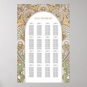 Art Nouveau Inspired Wedding Seating Chart