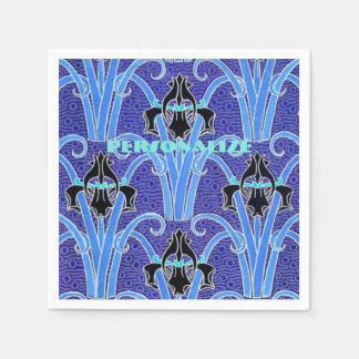 Art nouveau iris flower elegant vintage art napkin
