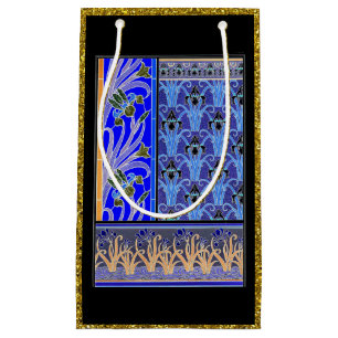 Art nouveau iris flower elegant vintage floral small gift bag