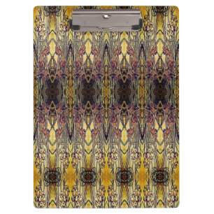 Art nouveau iris pattern gold bronze red elegant clipboard