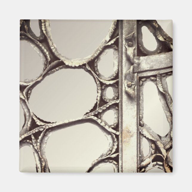 Art nouveau iron gate antoni gaudi elegant magnet (Front)