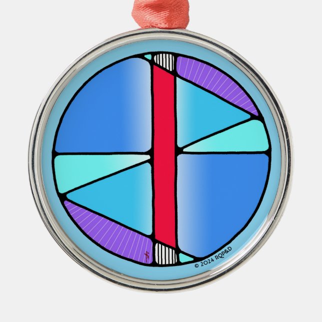 Art Nouveau Isa Rune of Stillness Metal Tree Decoration (Front)