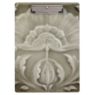 Art nouveau jugendstil flower tile design brown clipboard