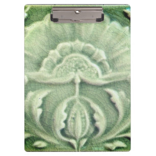 Art nouveau jugendstil flower tile design green clipboard