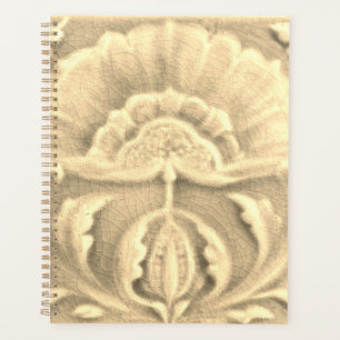 Art nouveau jugendstil flower tile gold cream planner