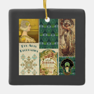Art Nouveau Ladies Ceramic Ornament