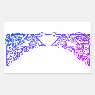 Art Nouveau Ladies Customisable Rectangular Sticke Sticker