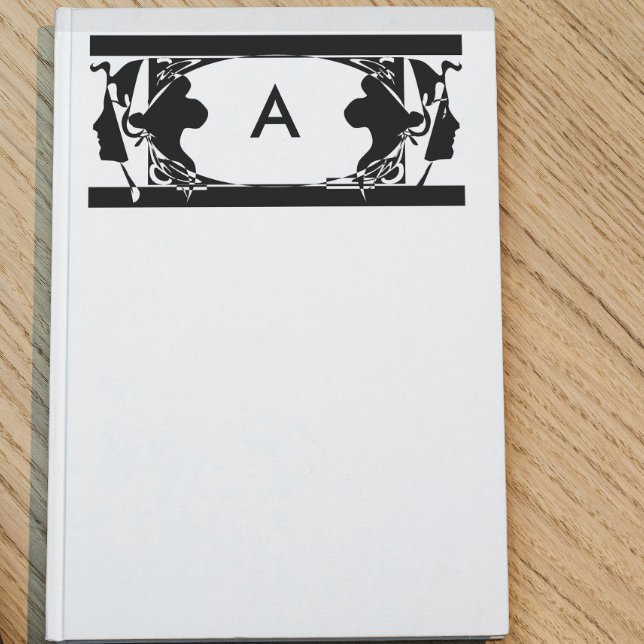 Art Nouveau Ladies Silhouette Monogram Stationery (Creator Uploaded)