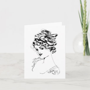 Art Nouveau Lady 1917 Fine Art Note Card