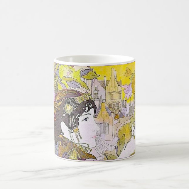 Art Nouveau Lady Coffee Mug (Center)