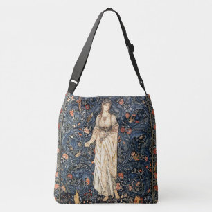 Art Nouveau Lady Flowers Garden Birds Tote Bag