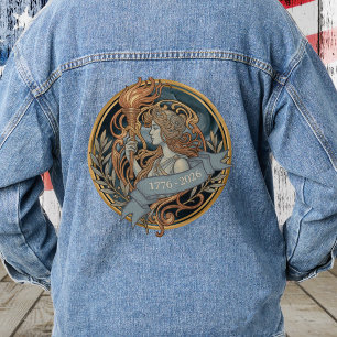 Art Nouveau Lady Liberty USA 250 Motif ID1303 Denim Jacket