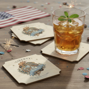 Art Nouveau Lady Liberty USA 250 Motif ID1303 Paper Coaster