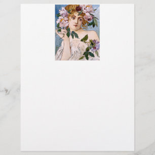 Art Nouveau Lady with Flowers Flyer