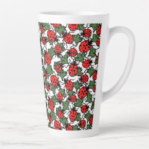 Art Nouveau Ladybug Insects Pattern Latte Mug
