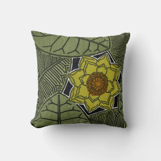 Art Nouveau Leaf & Flower Design Cushion