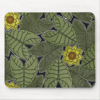 Art Nouveau Leaf & Flower Design - Mousepad