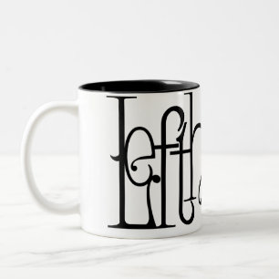 Art Nouveau Lefthanded Typography Design Two-Tone Coffee Mug