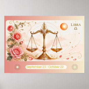 Art Nouveau Libra Zodiac Wall Art